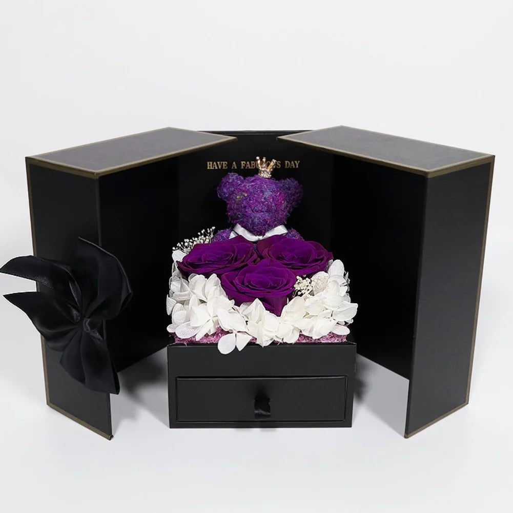 Rose Bear Gift Box - Timeless Valentine’s Surprise