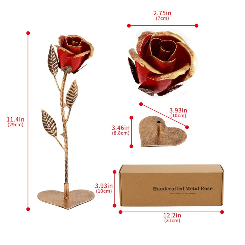 Everlasting Red Rose - Hand-Forged Iron Gift