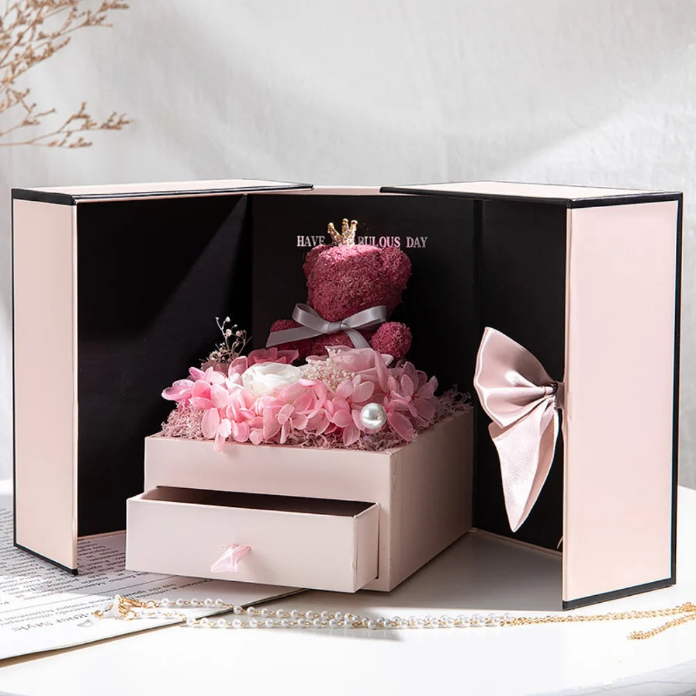 Rose Bear Gift Box - Timeless Valentine’s Surprise