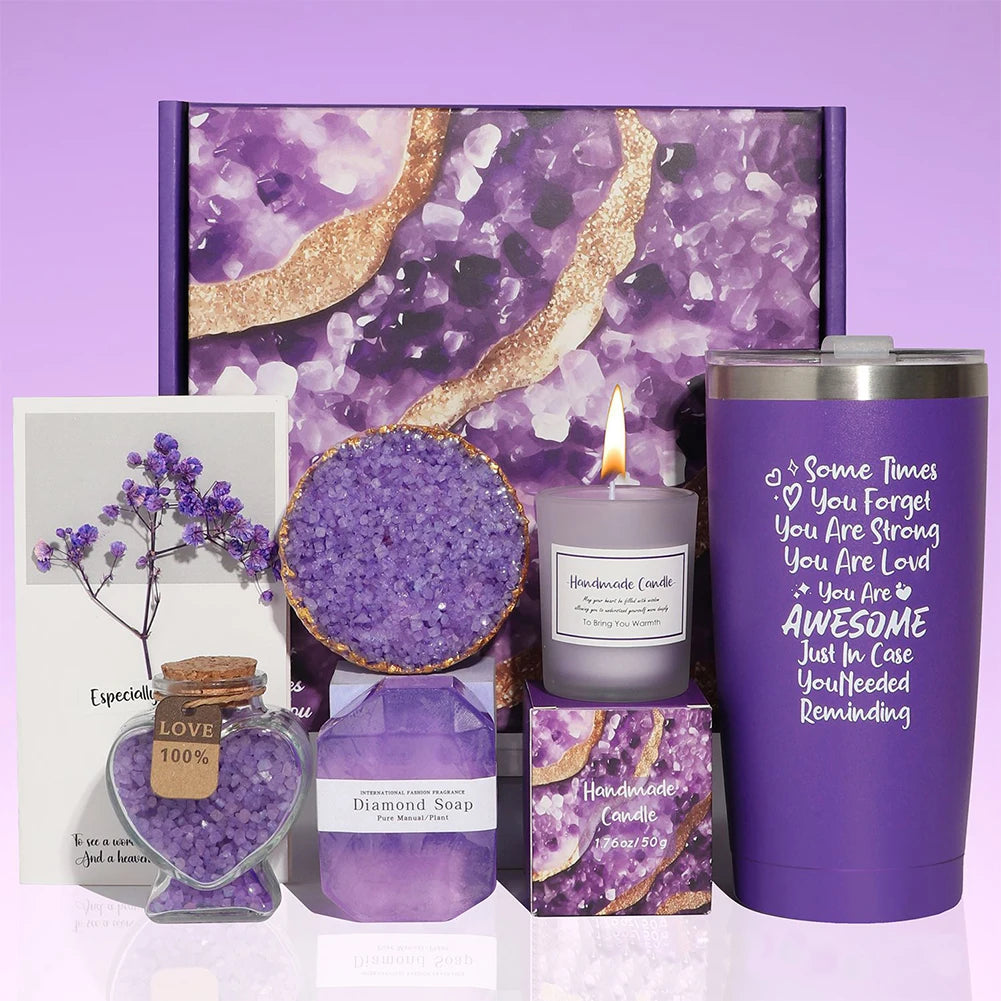 Lavender Bliss Gift Basket - Spa Set for Her