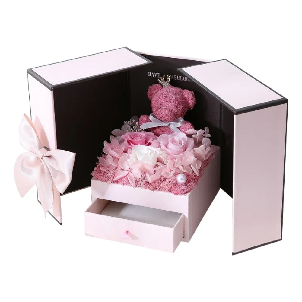 Rose Bear Gift Box - Timeless Valentine’s Surprise